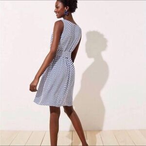 LOFT Black and White Striped Dress